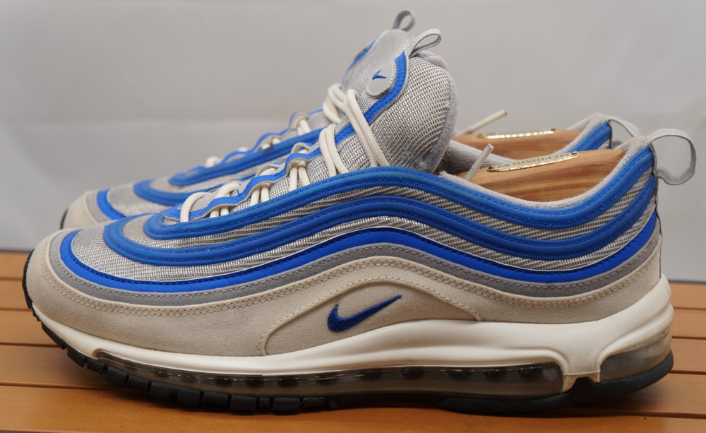 Nike Air Max 97 By You Smoke gray, cream & Blue Sneakers Men's Size 10.5